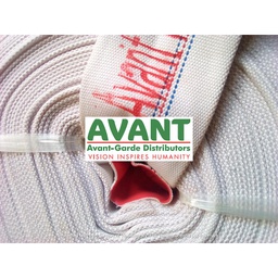 [AVGD00000211] Fire hose 11/2 red inside canvas white 30m